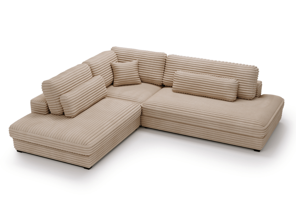 Canapé d'angle velours côtelé grand épaisseur VENDOME