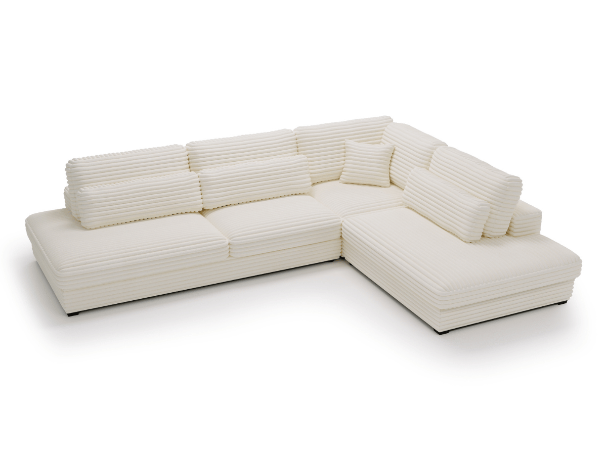 Canapé d'angle velours côtelé grand épaisseur VENDOME