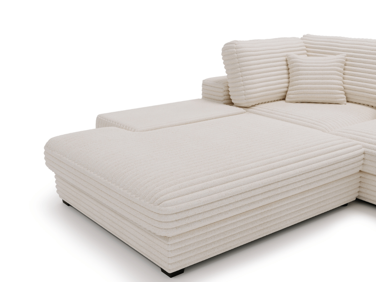 Canapé d'angle velours côtelé grand épaisseur VENDOME