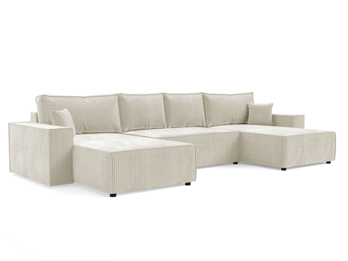 Canapé d'angle convertible velours côtelé doux Rivoli