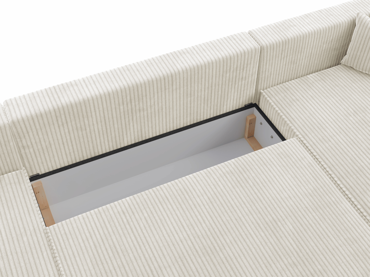 Canapé d'angle convertible velours côtelé doux Rivoli