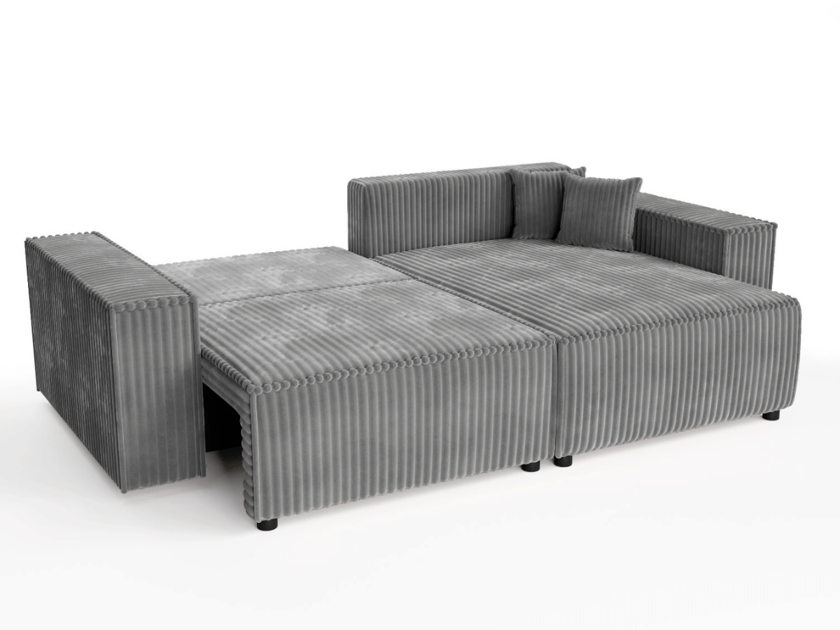 Canapé d'angle convertible velours côtelé doux Rivoli