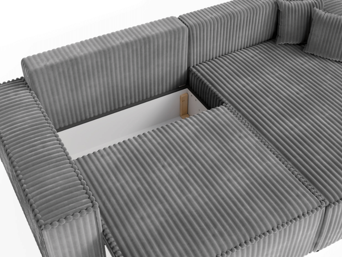 Canapé d'angle convertible velours côtelé doux Rivoli