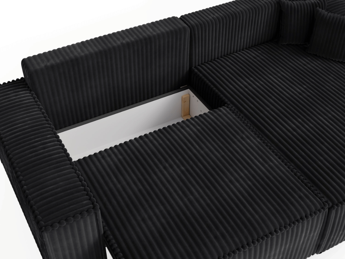 Canapé d'angle convertible velours côtelé doux Rivoli