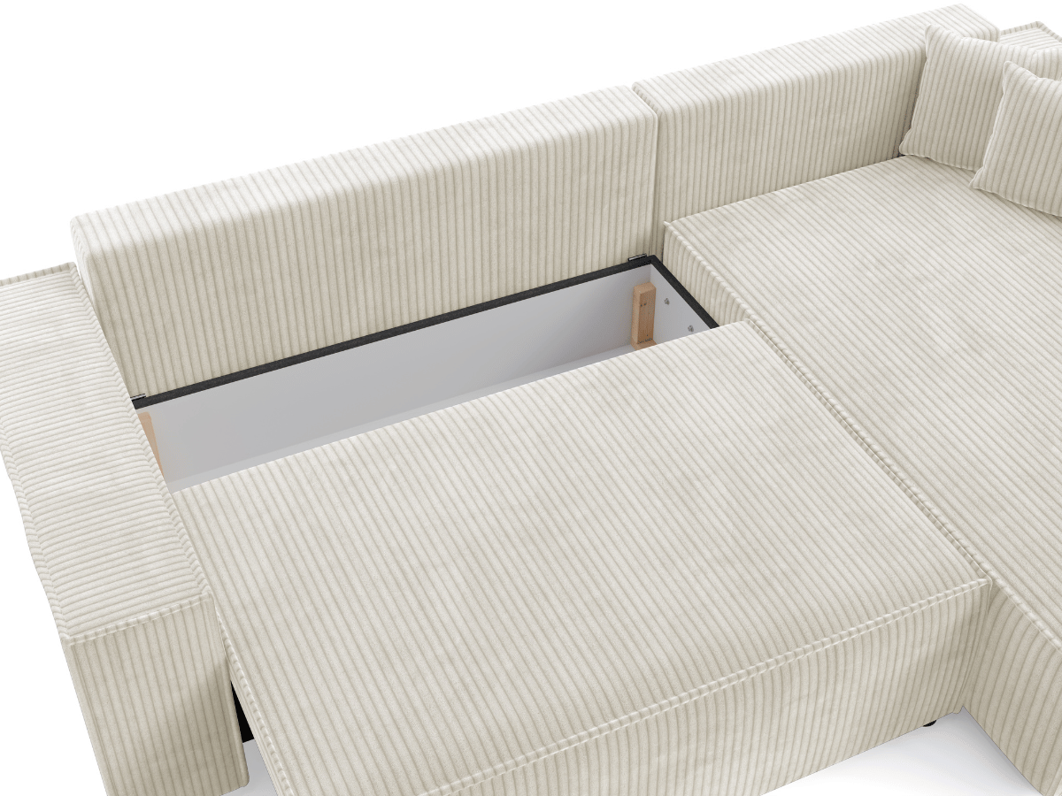 Canapé d'angle convertible velours côtelé doux Rivoli
