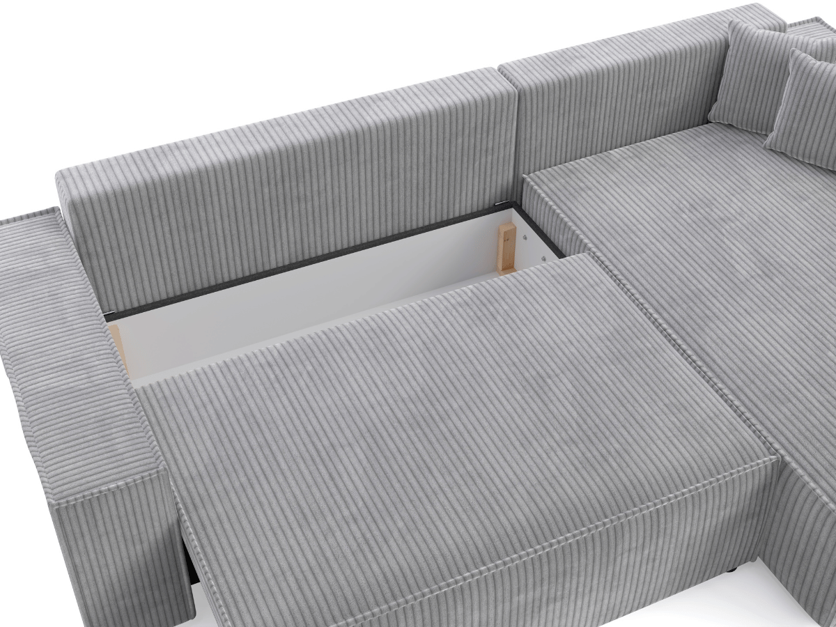 Canapé d'angle convertible velours côtelé doux Rivoli
