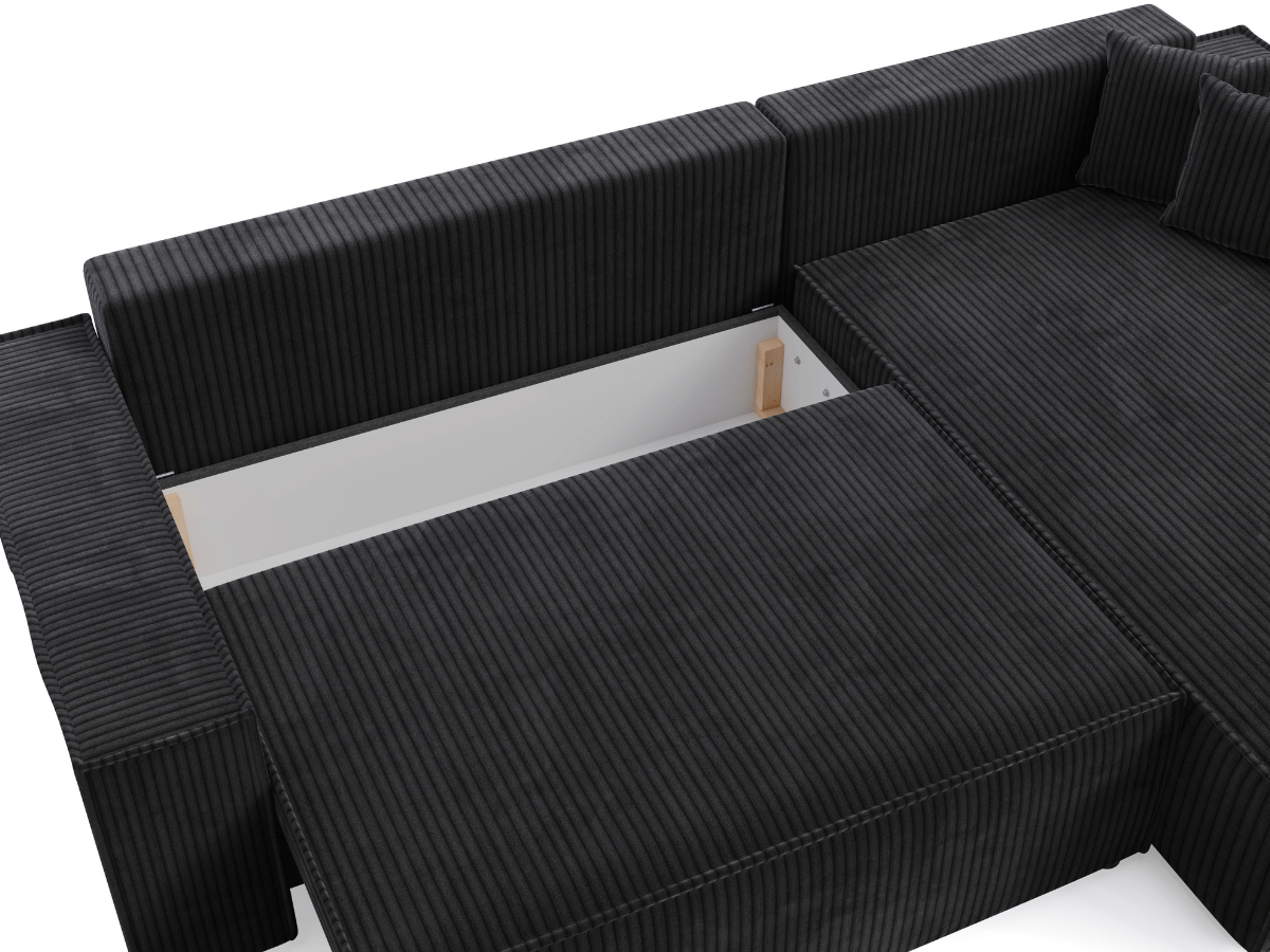 Canapé d'angle convertible velours côtelé doux Rivoli