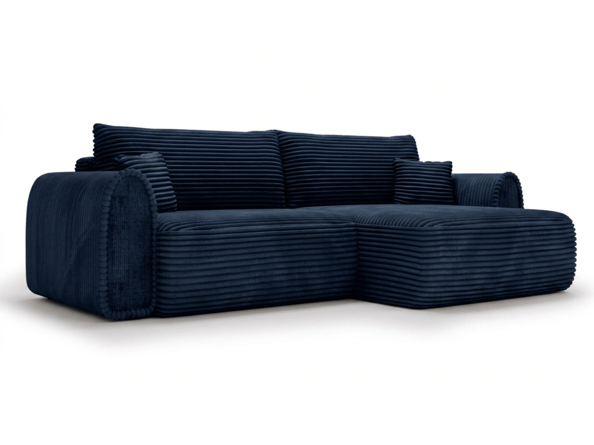 Canapé convertible ODEON – Velours côtelé épais – Design arrondi tendance