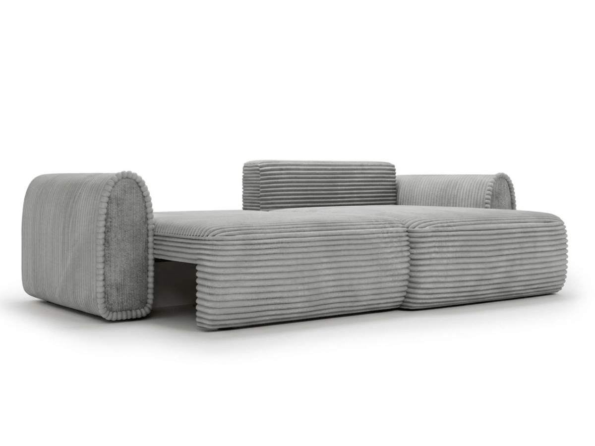 Canapé convertible ODEON – Velours côtelé épais – Design arrondi tendance