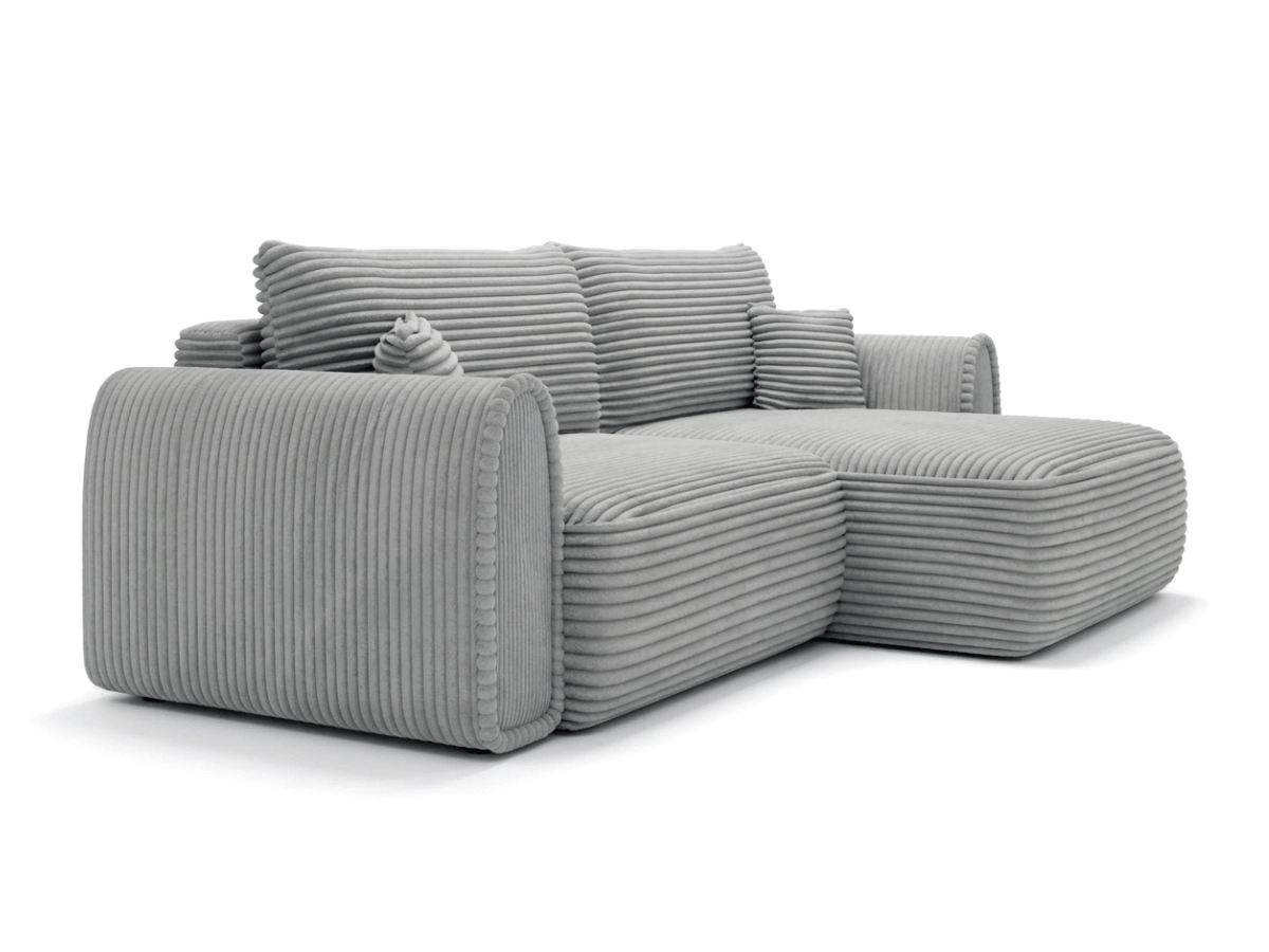 Canapé convertible ODEON – Velours côtelé épais – Design arrondi tendance