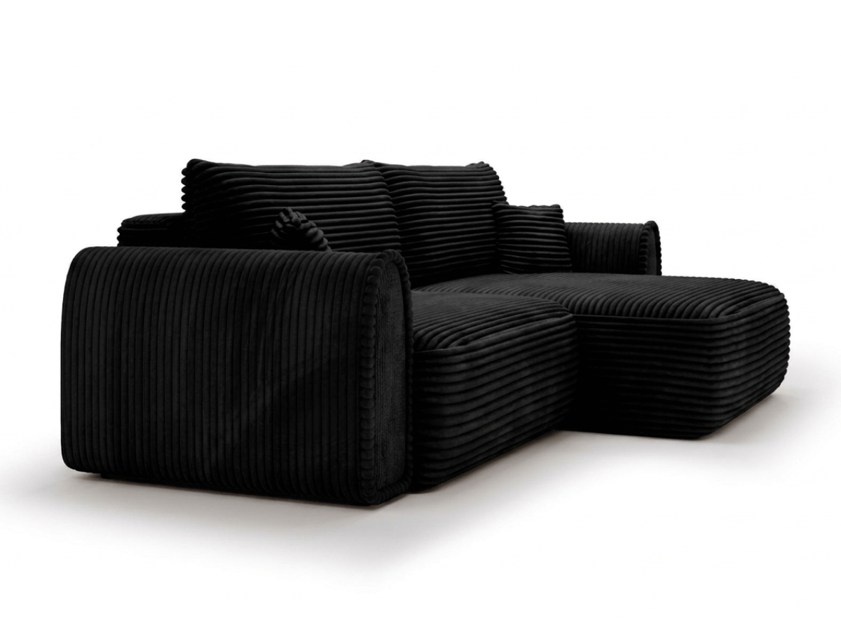 Canapé convertible ODEON – Velours côtelé épais – Design arrondi tendance