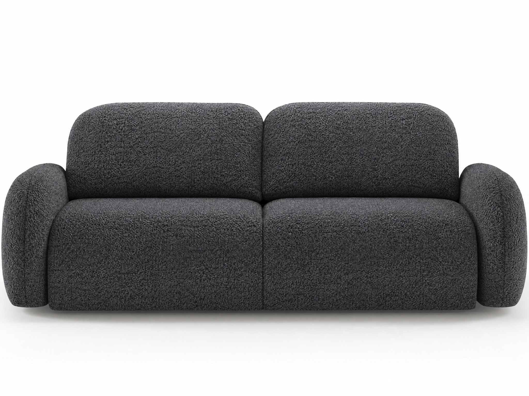 Canapé convertible design CADET avec coffre de rangement - Bouclette chinée gris foncé - vue 1