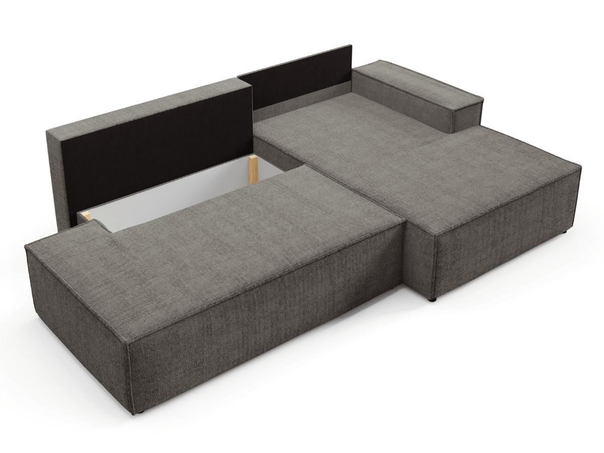 Gran sofá cama esquinero de pana beige GRENELLE