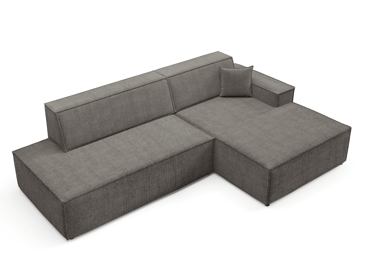 Gran sofá cama esquinero de pana beige GRENELLE