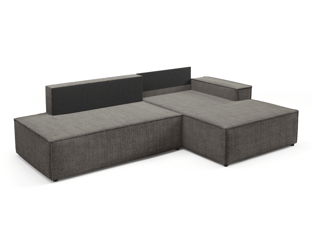Gran sofá cama esquinero de pana beige GRENELLE