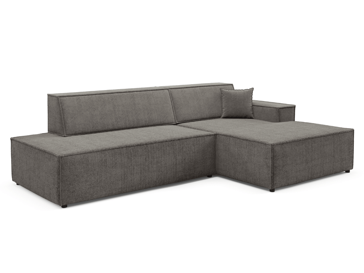 Gran sofá cama esquinero de pana beige GRENELLE