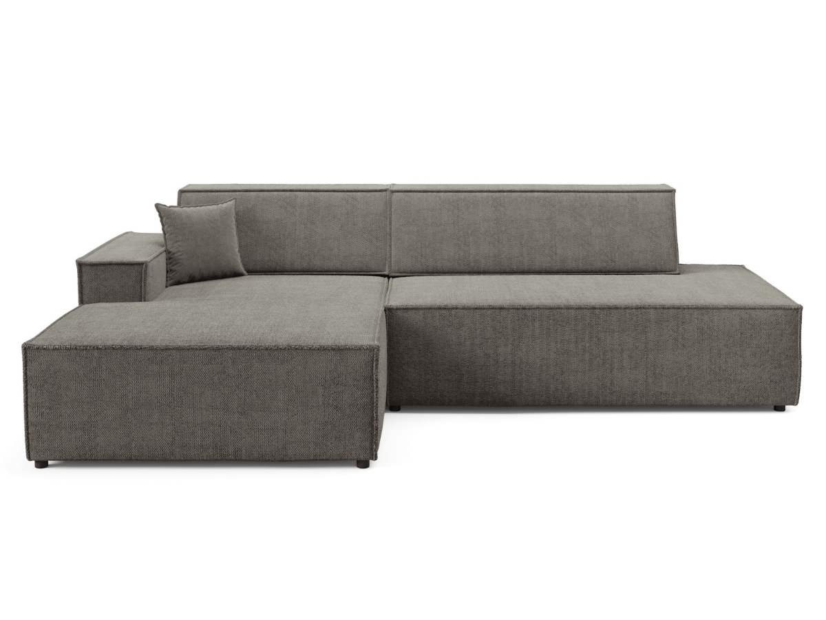 Gran sofá cama esquinero de pana beige GRENELLE