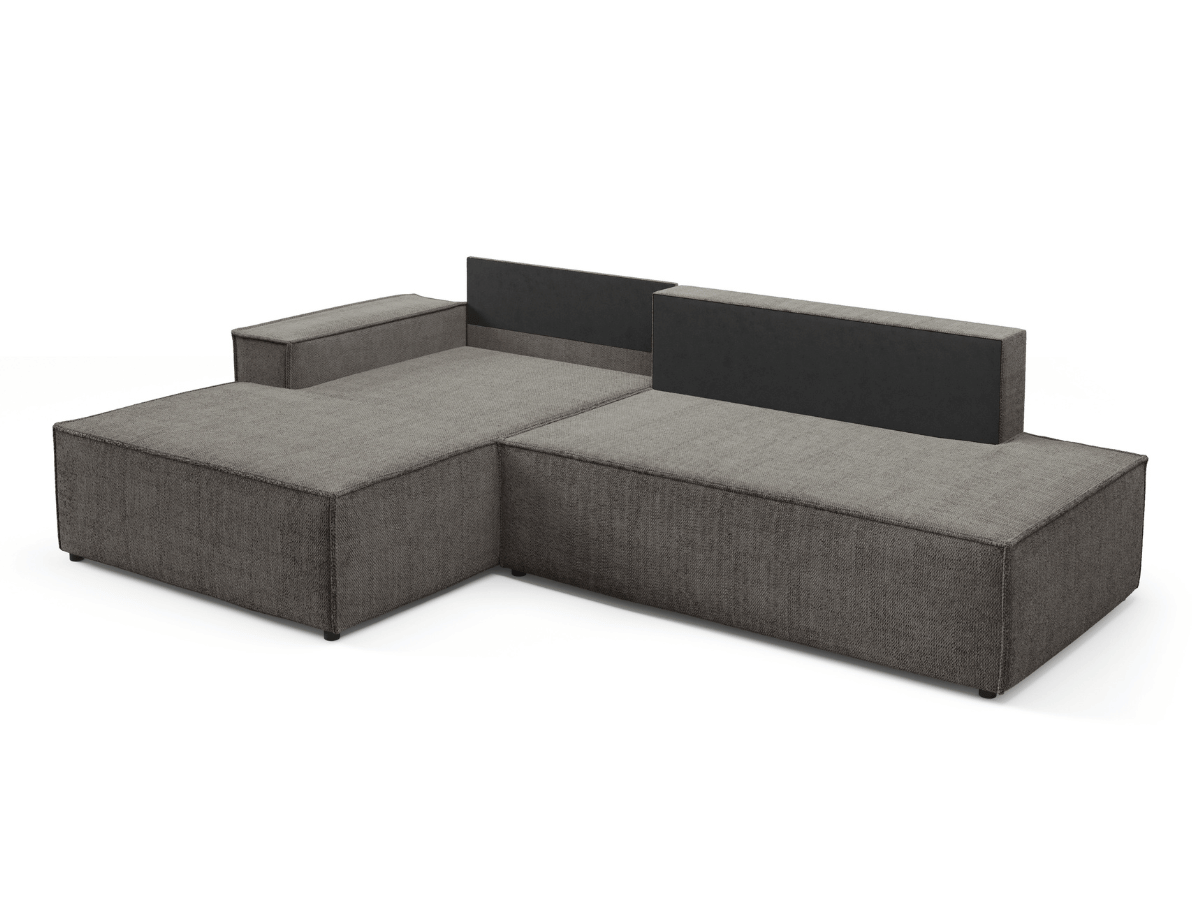 Gran sofá cama esquinero de pana beige GRENELLE