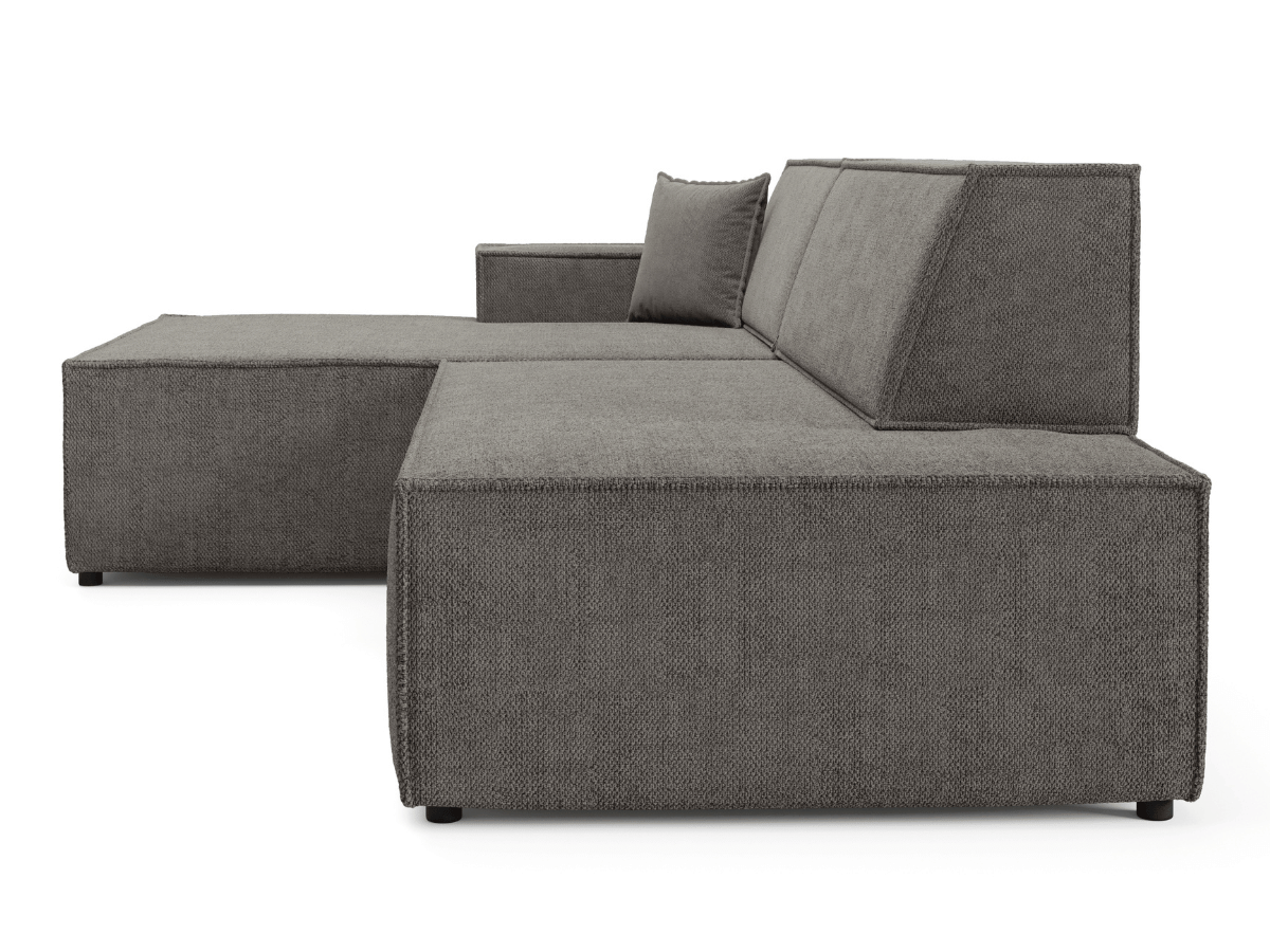 Gran sofá cama esquinero de pana beige GRENELLE