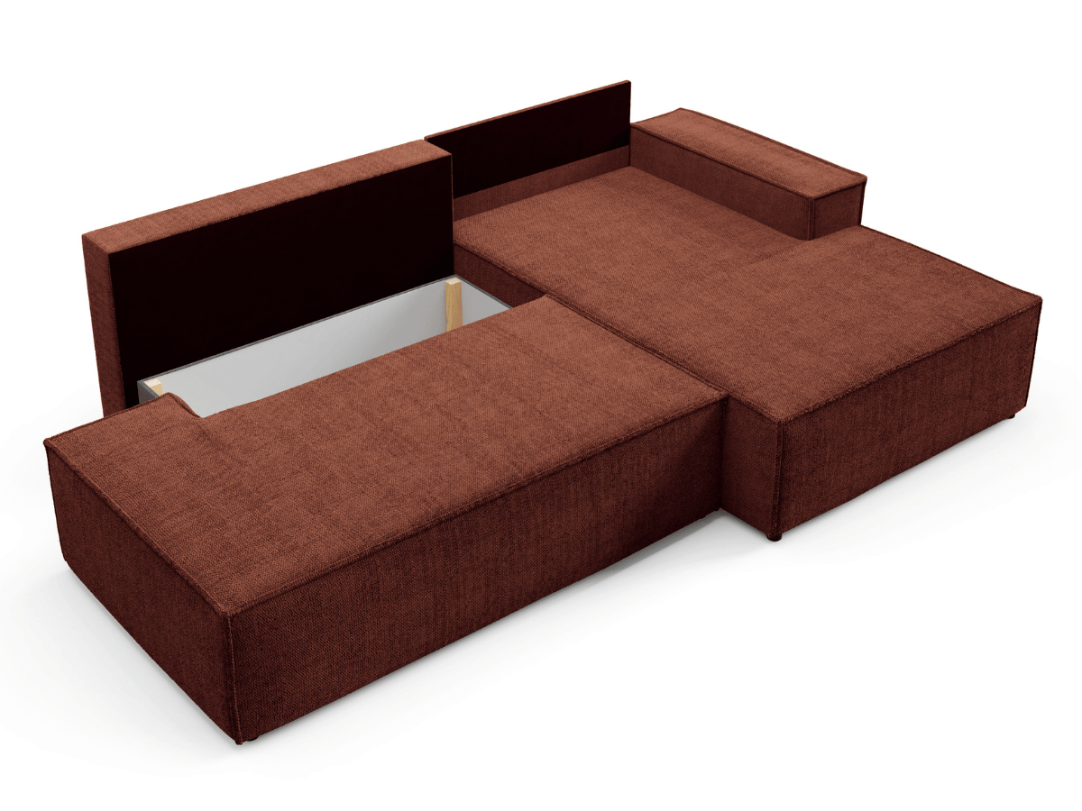 Gran sofá cama esquinero de pana beige GRENELLE