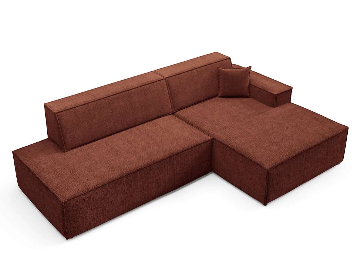 Gran sofá cama esquinero de pana beige GRENELLE