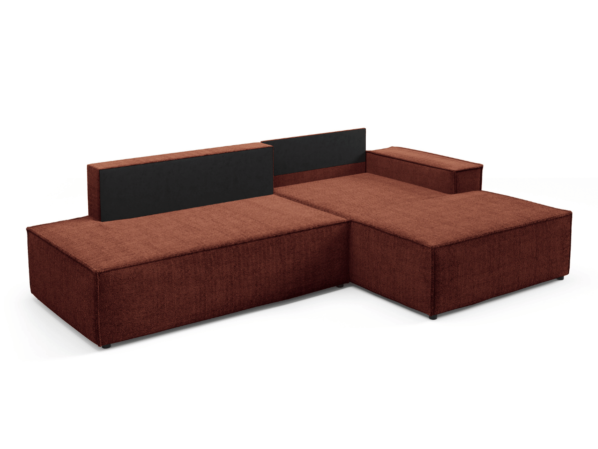 Gran sofá cama esquinero de pana beige GRENELLE