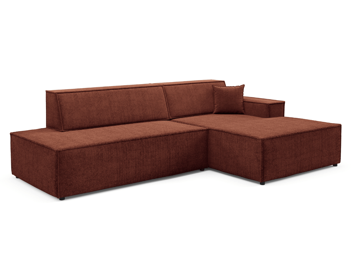 Gran sofá cama esquinero de pana beige GRENELLE