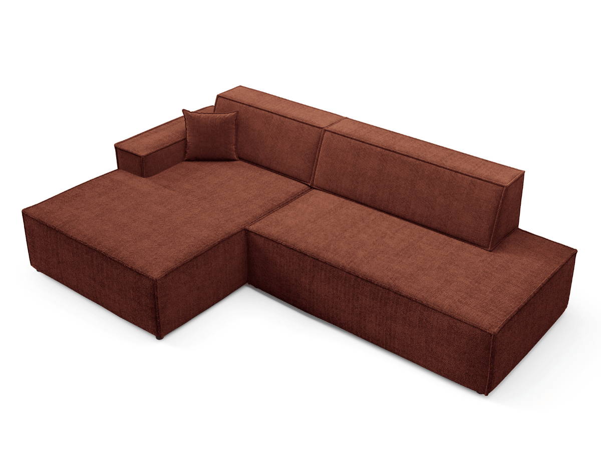 Gran sofá cama esquinero de pana beige GRENELLE