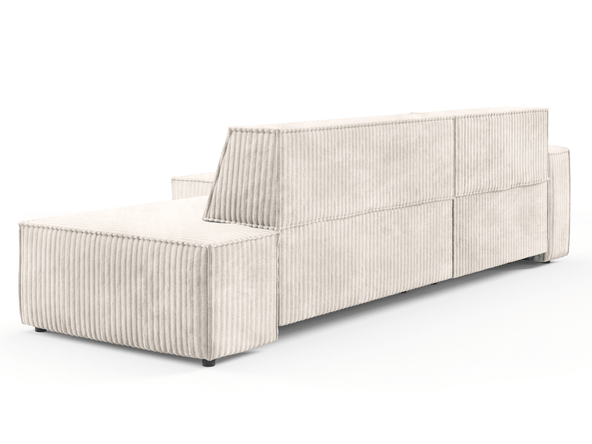 Gran sofá cama esquinero de pana beige GRENELLE