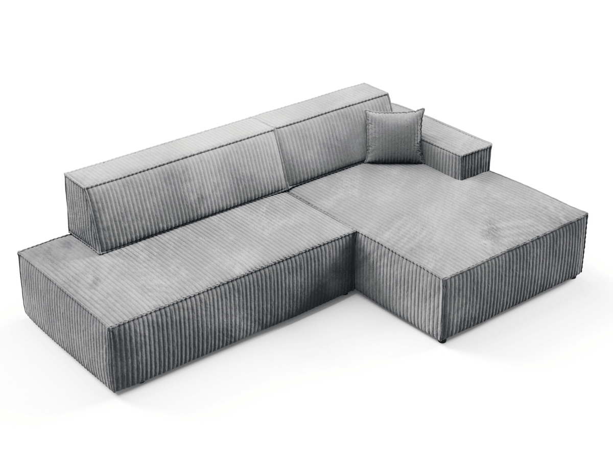 Gran sofá cama esquinero de pana beige GRENELLE