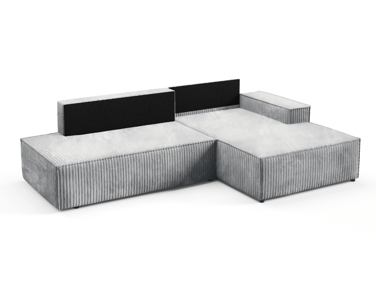 Gran sofá cama esquinero de pana beige GRENELLE