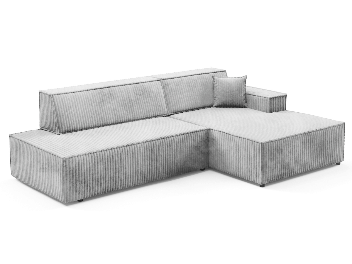 Gran sofá cama esquinero de pana beige GRENELLE