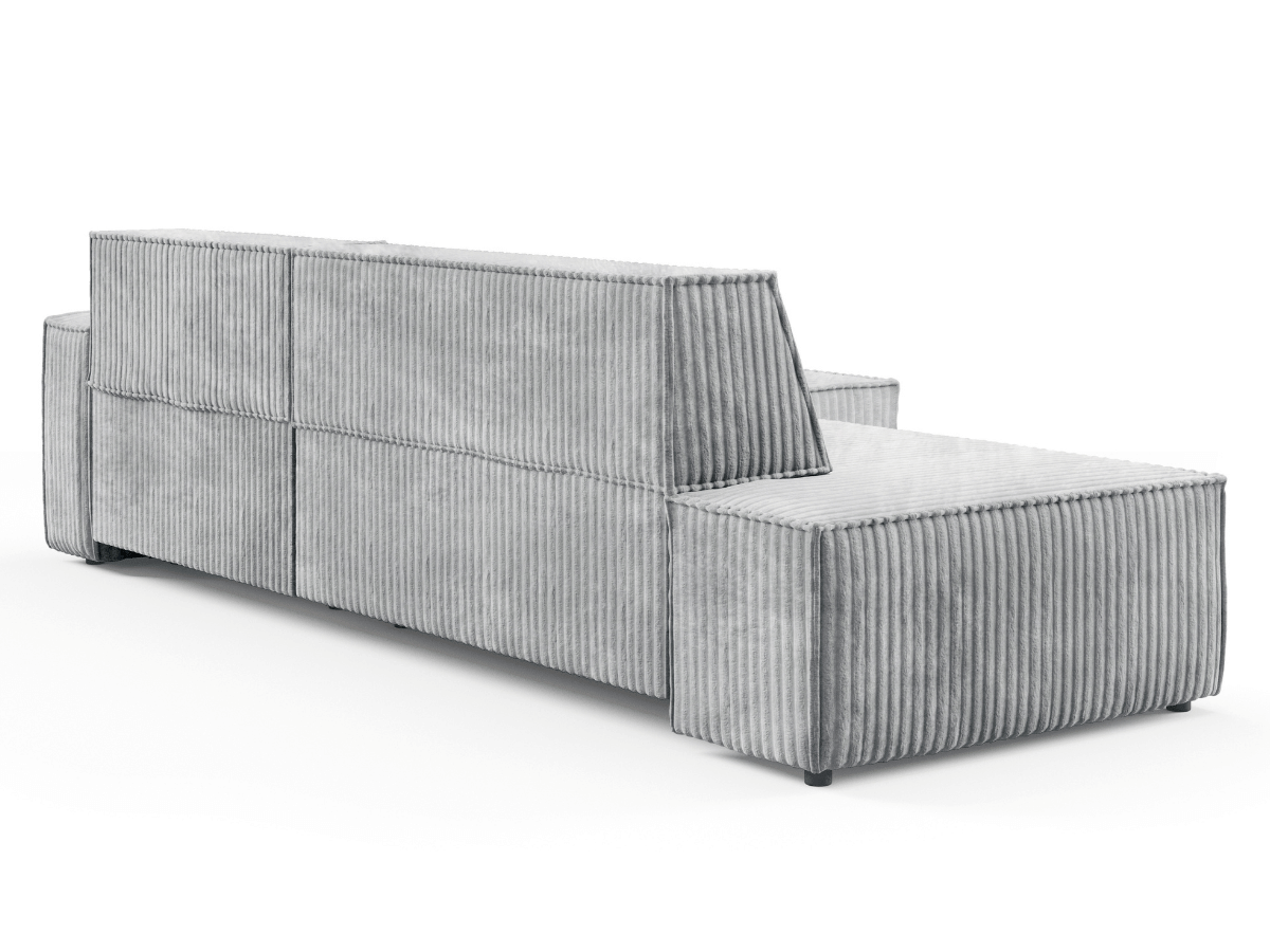 Gran sofá cama esquinero de pana beige GRENELLE