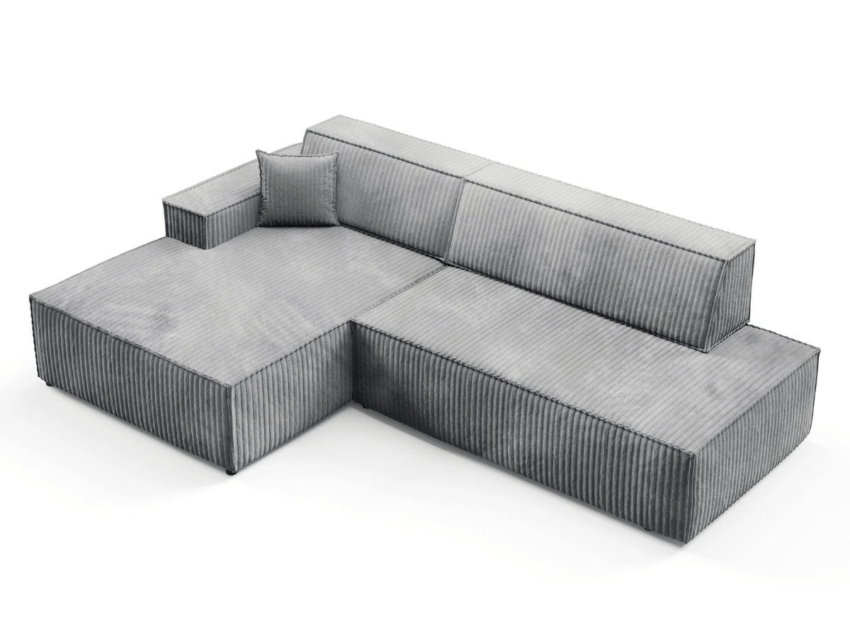 Gran sofá cama esquinero de pana beige GRENELLE