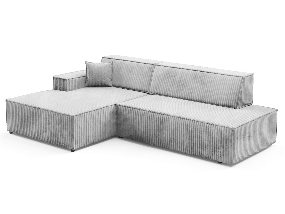 Gran sofá cama esquinero de pana beige GRENELLE