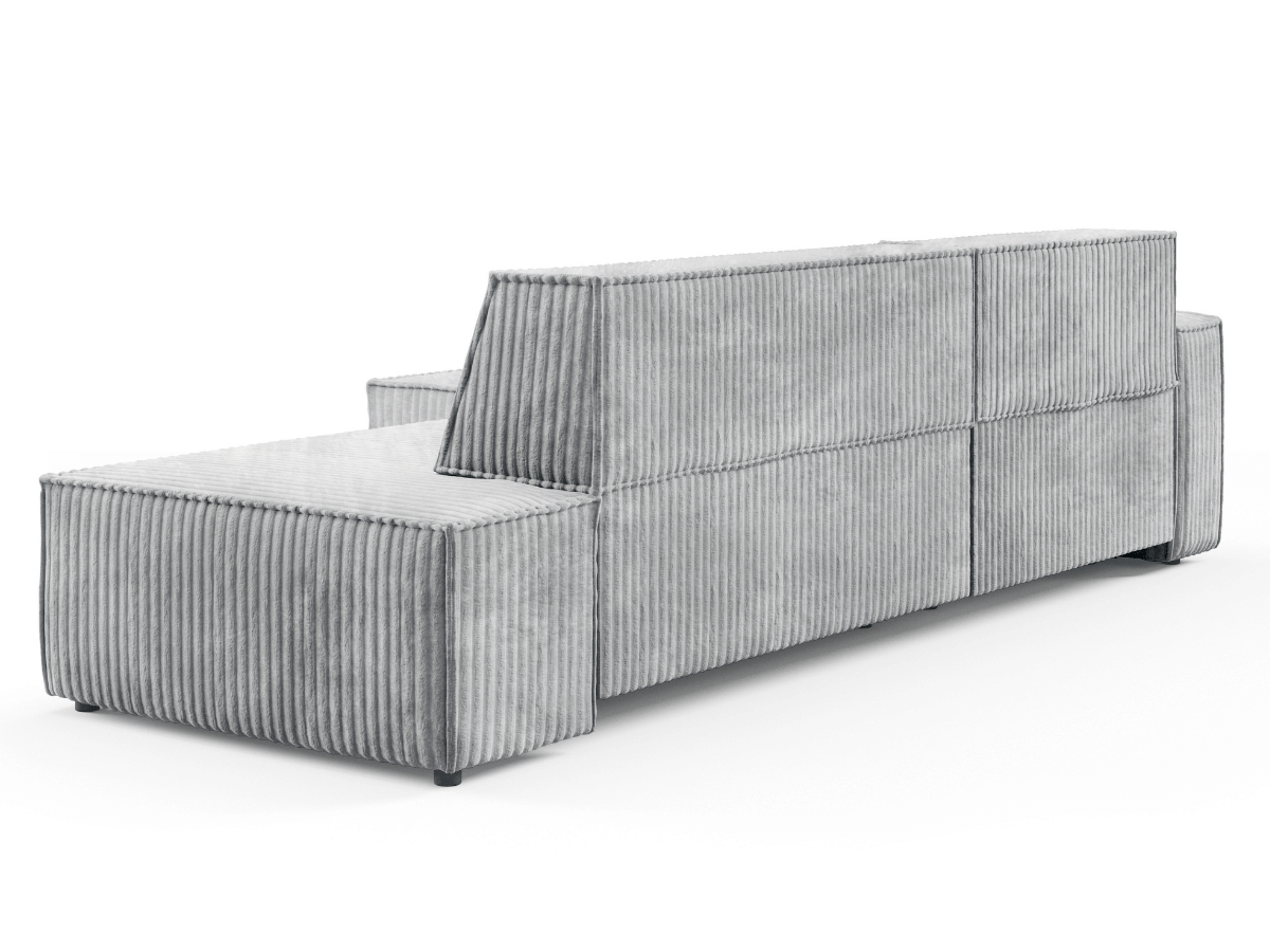 Gran sofá cama esquinero de pana beige GRENELLE