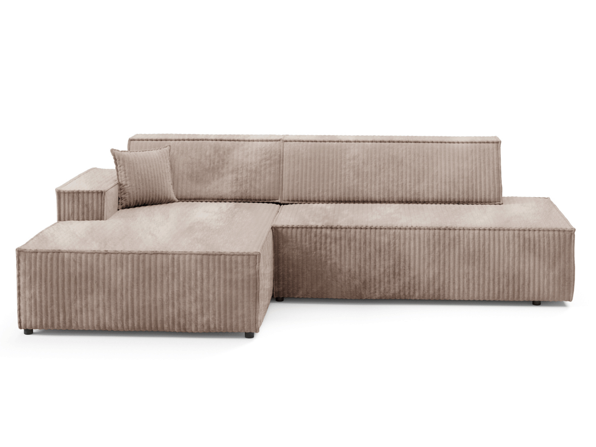 Gran sofá cama esquinero de pana beige GRENELLE