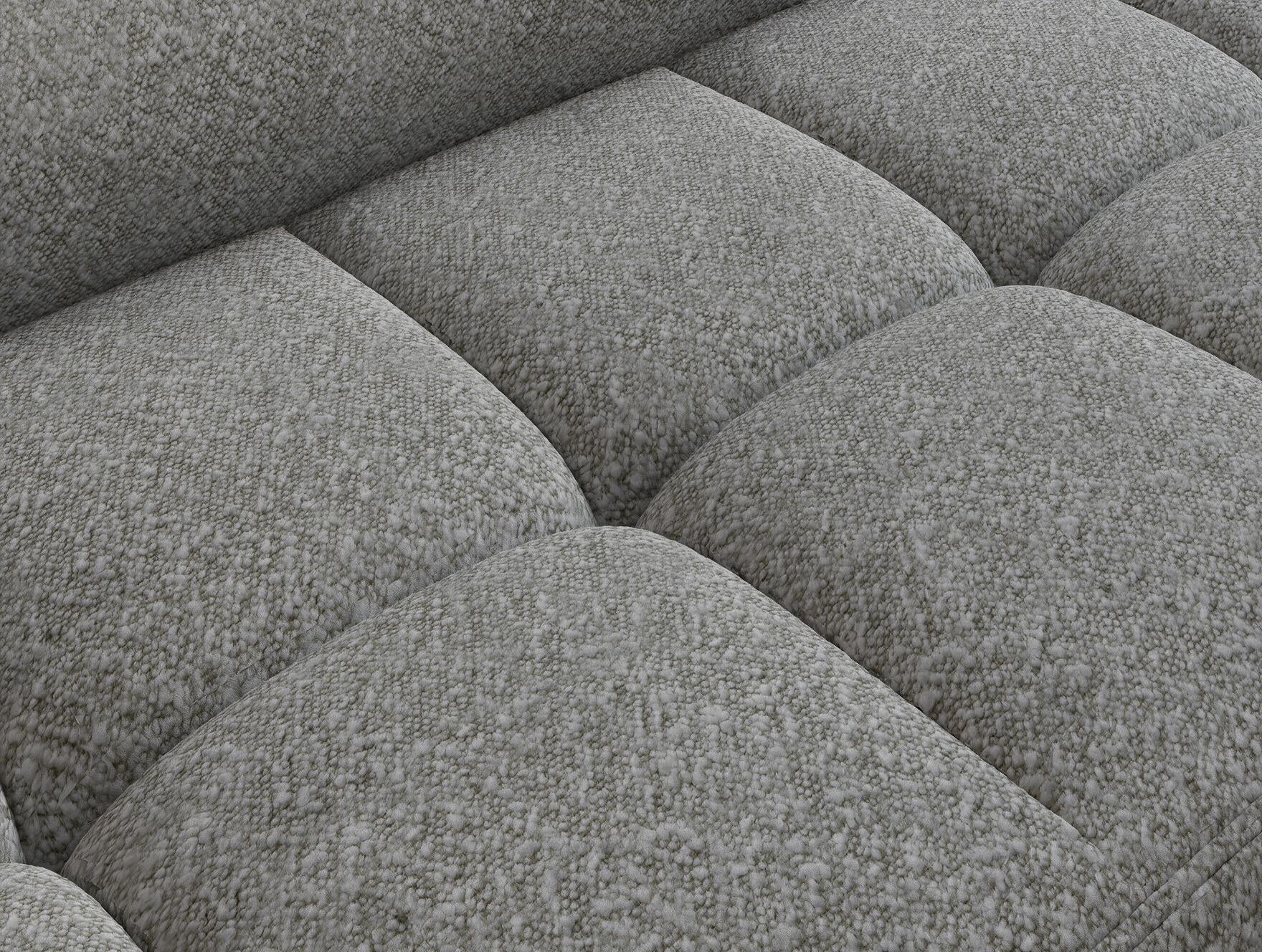 Canapé d'angle convertible design ALESIA avec coffre de rangement - Bouclette chinée gris - vue 10