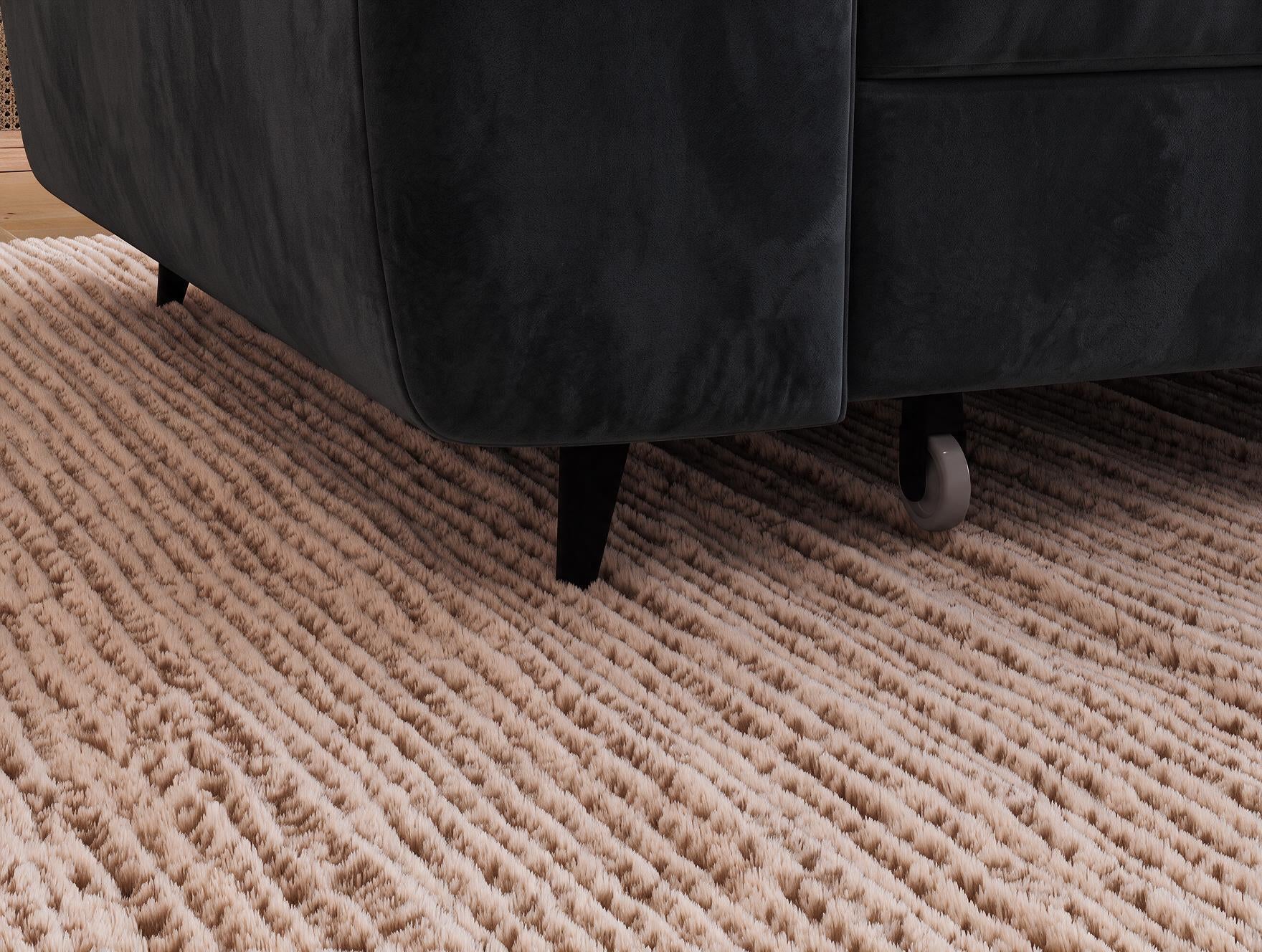 Canapé d'angle convertible design ALESIA avec coffre de rangement - Velours noir - vue 8