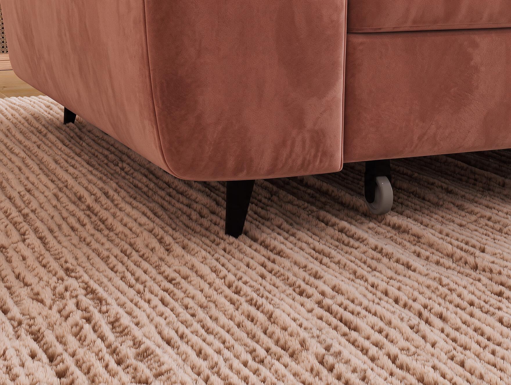 Canapé d'angle convertible design ALESIA avec coffre de rangement - Velours terracotta - vue 8