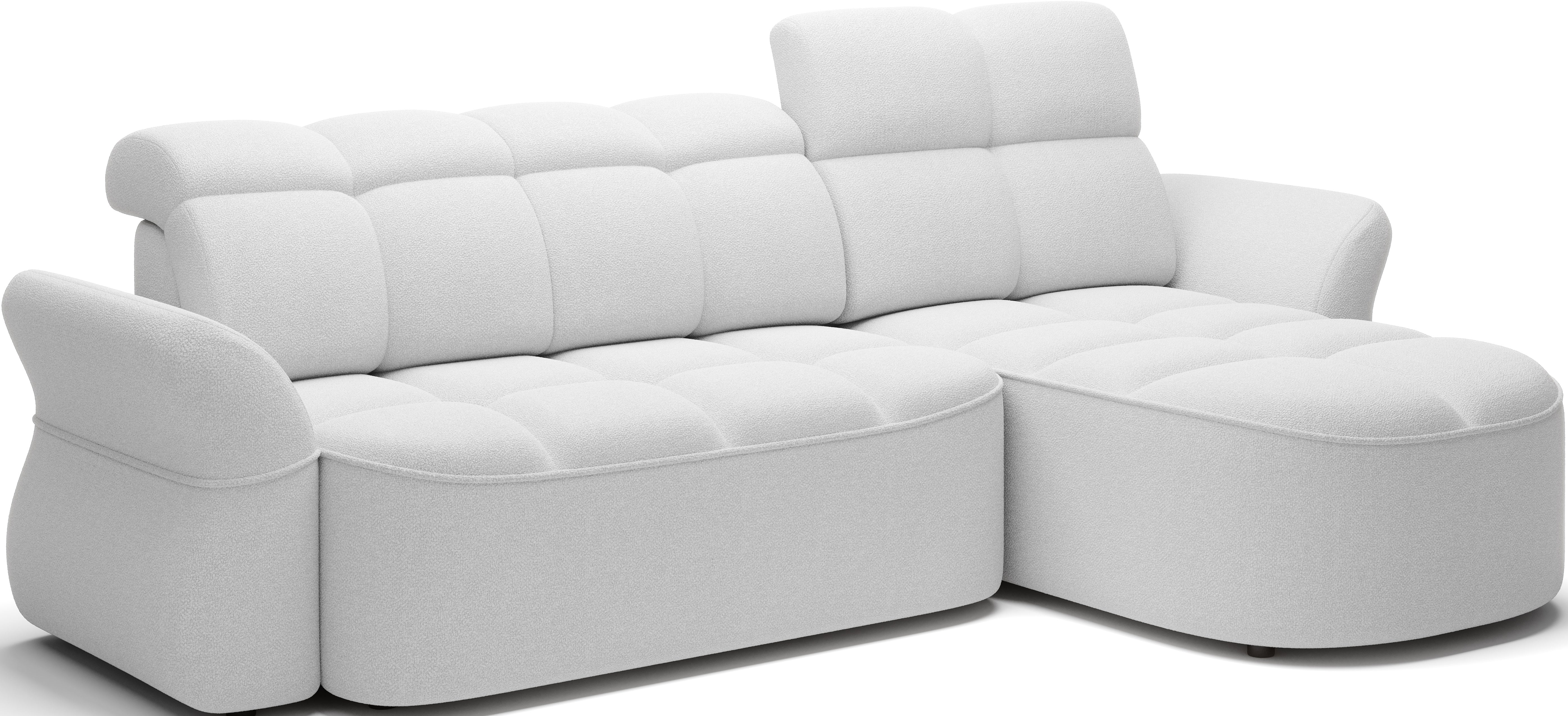 Canapé d'angle convertible électrique design DROUOT avec coffre de rangement - Boucle blanc cassé - vue 5