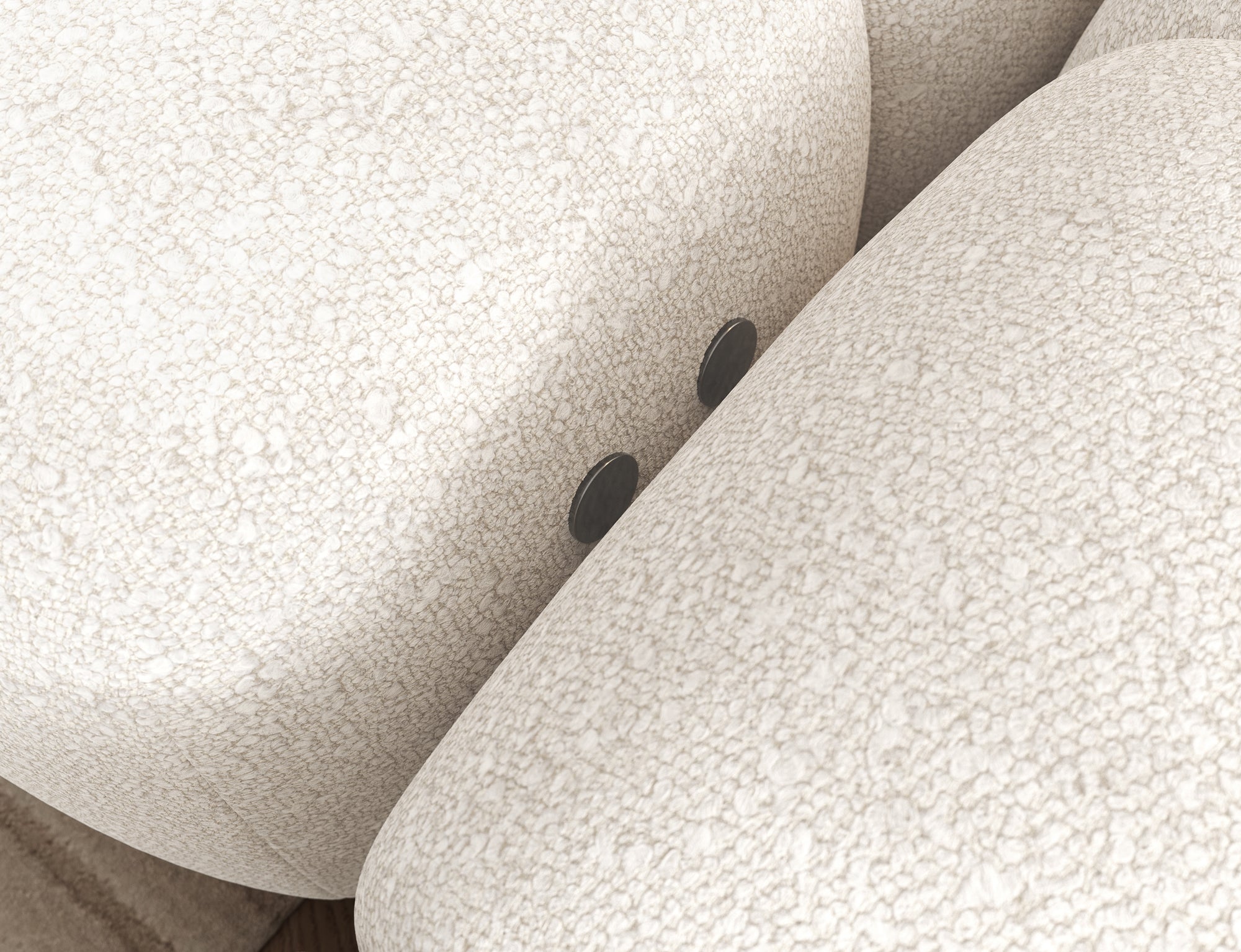 Canapé d'angle convertible design DUROC avec extension électrique - Boucle blanc crème - vue 9