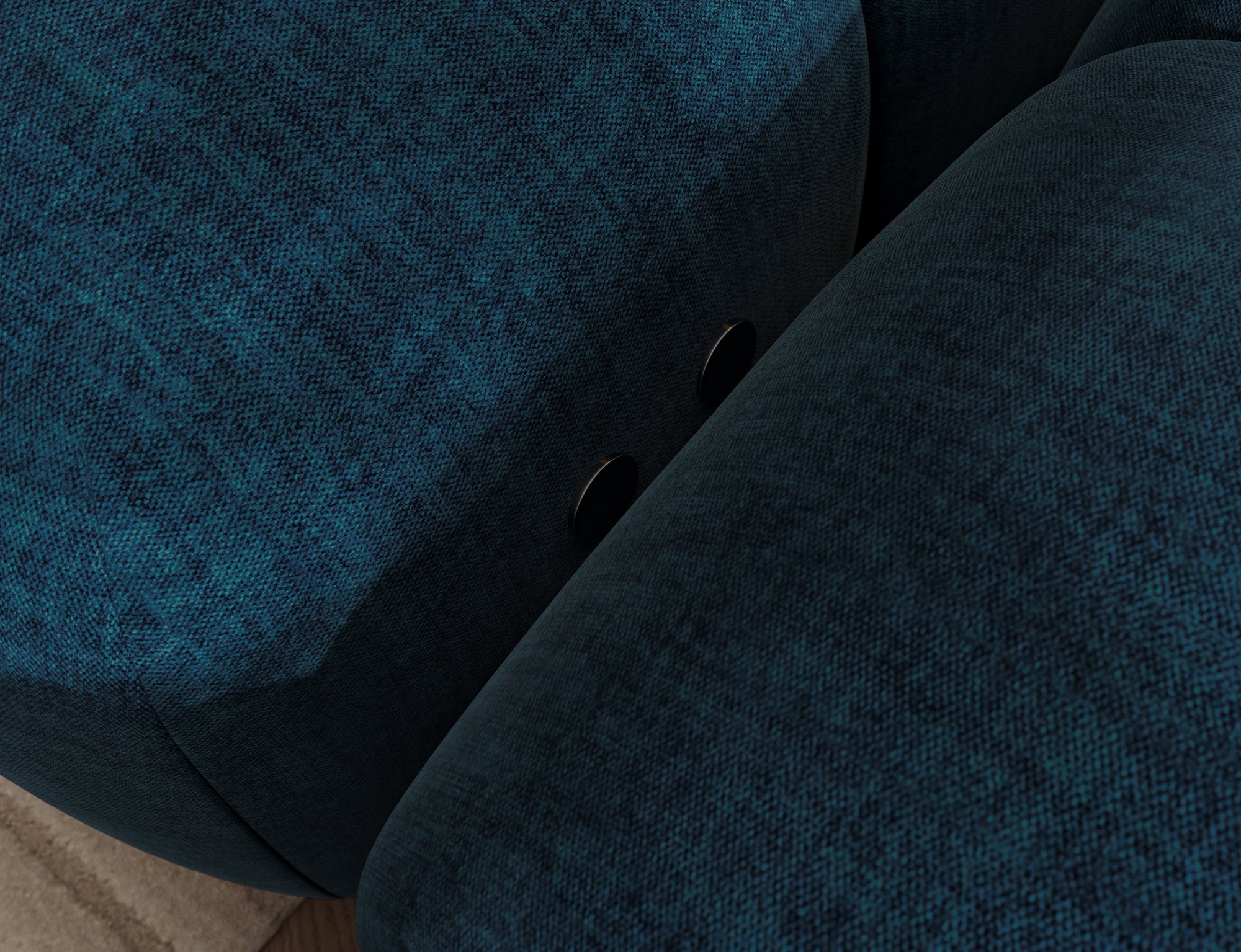 Canapé d'angle convertible design DUROC avec extension électrique - Velours maille bleu marine - vue 9