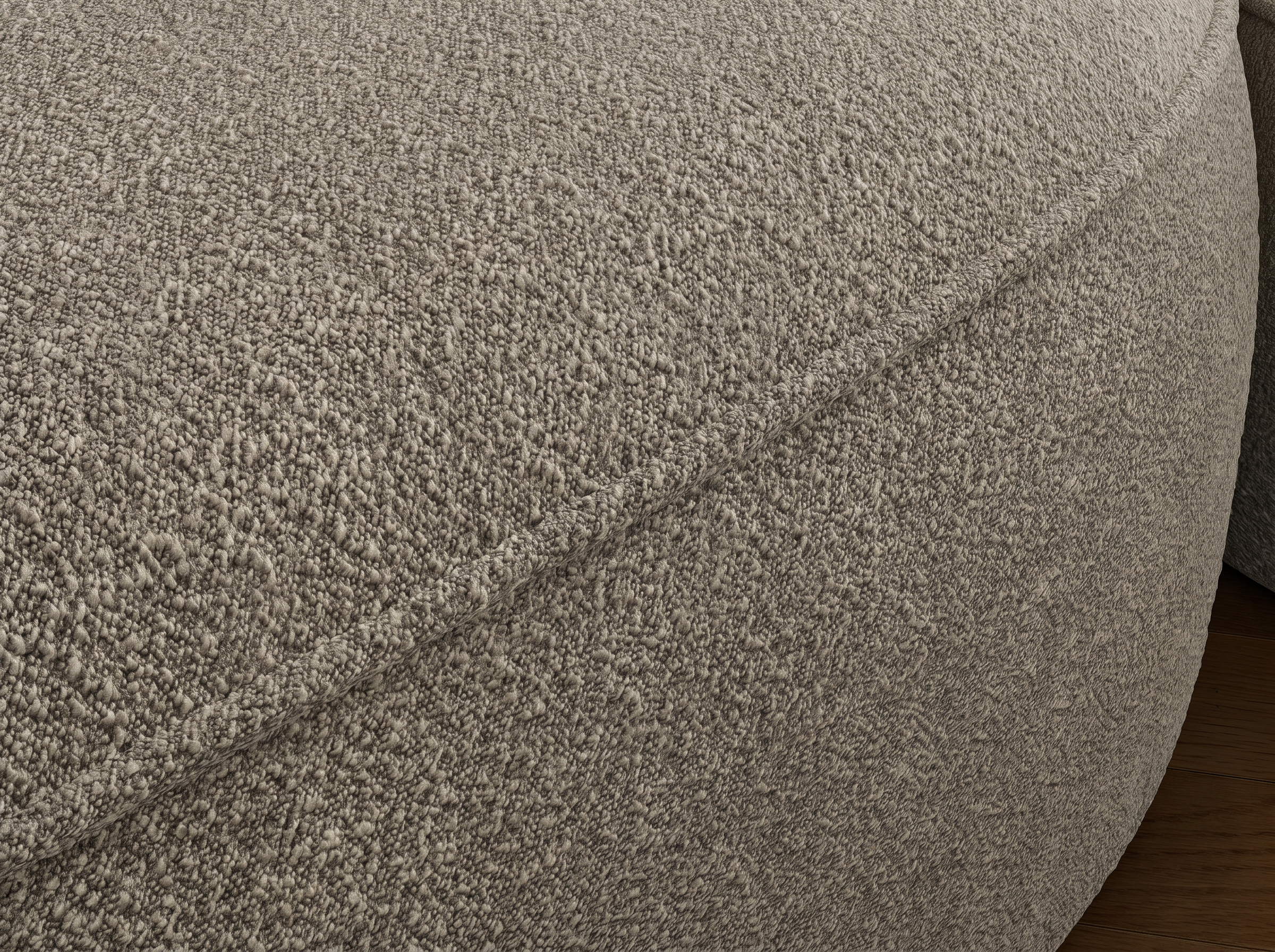 Canapé d'angle convertible design MIRABEAU avec coffre de rangement - Bouclette chinée beige - vue 7