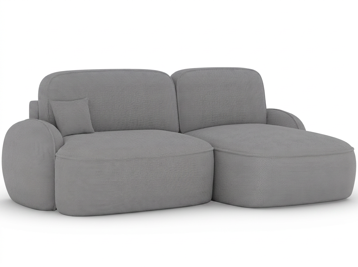 Canapé d'angle convertible design MIRABEAU avec coffre de rangement - Tissu texturé gris foncé - vue 10