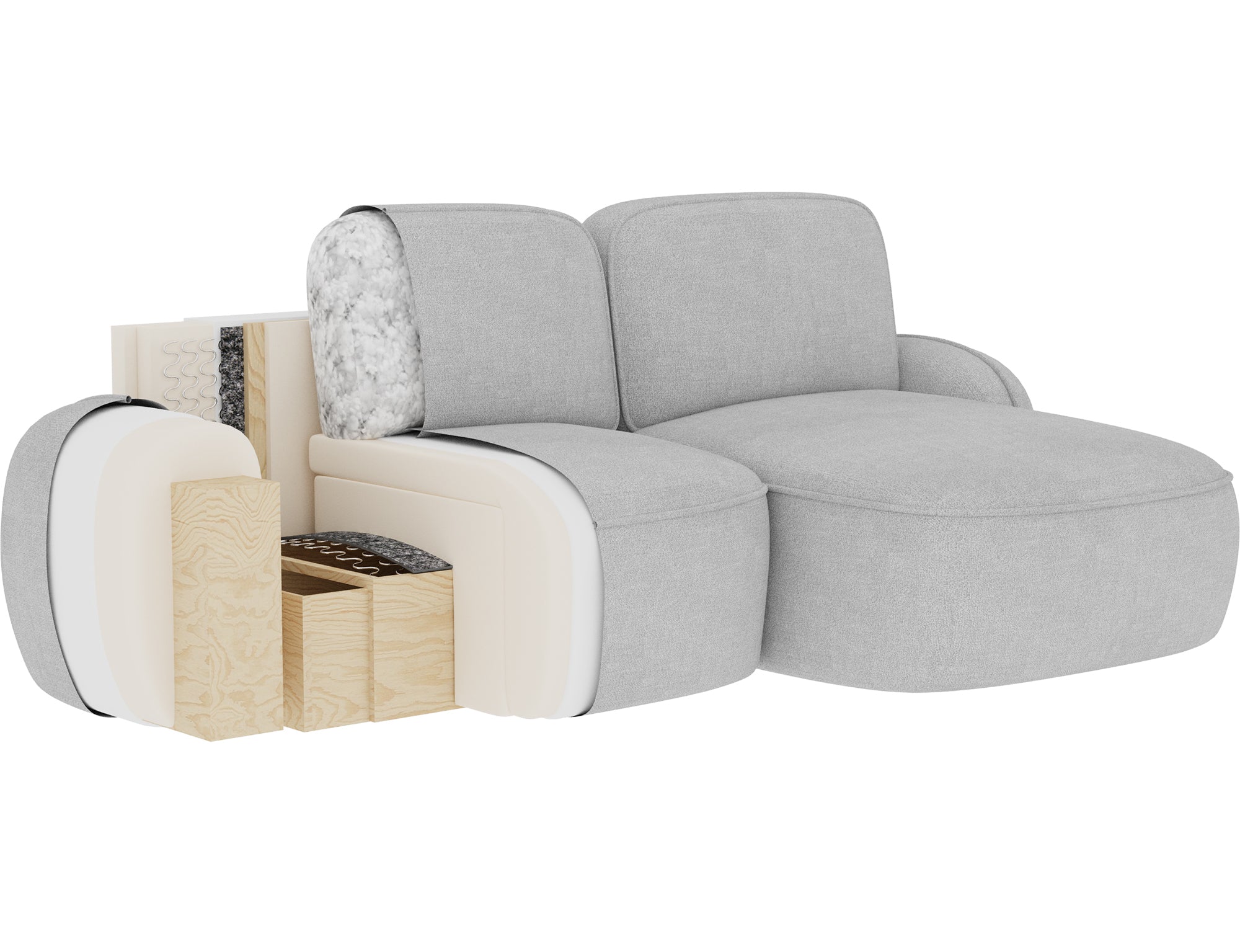 Canapé d'angle convertible design MIRABEAU avec coffre de rangement - Velours côtelé épais camel - vue 12