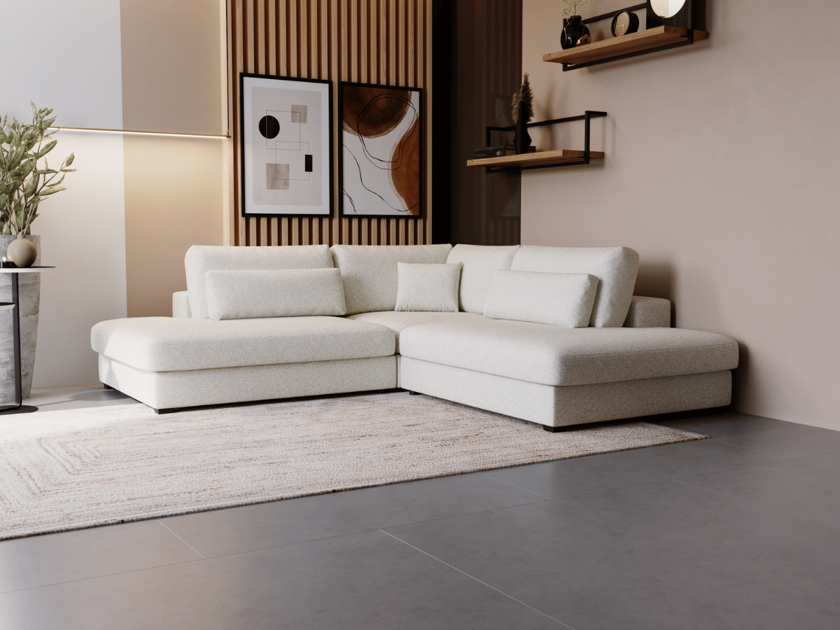 Canapé d'angle velours côtelé grand épaisseur VENDOME