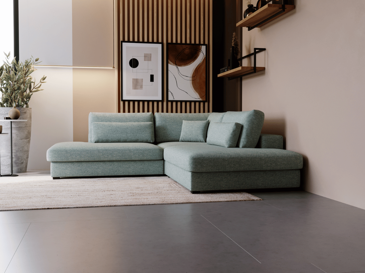 Canapé d'angle velours côtelé grand épaisseur VENDOME