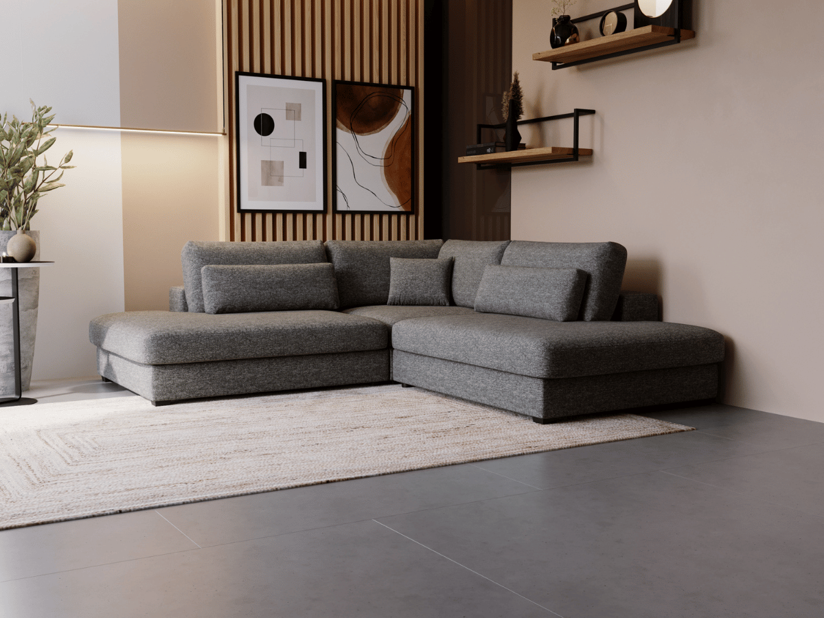 Canapé d'angle velours côtelé grand épaisseur VENDOME