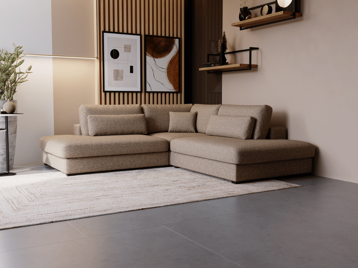 Canapé d'angle velours côtelé grand épaisseur VENDOME